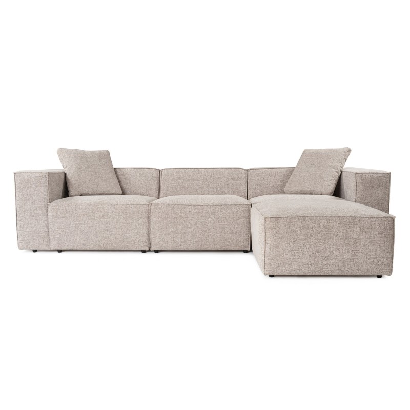 Corner Sofa Lora (L1-O1-1R-POUFFE ) - Mocha Mocha