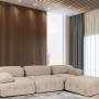 Γωνιακός Καναπές  Doblo με Πουφ ( L1-O1-1R-Pouffe) - Χρώμα Peach - 300x200x80εκ