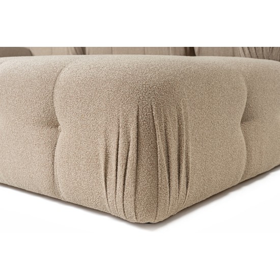Corner Sofa Doblo 3 Seater with Pouffe ( L1-O1-1R-Pouffe) - Peach Peach Corner Sofa Doblo 3 Seater with Pouffe ( L1-O1-1R-Pouffe) - Peach Peach