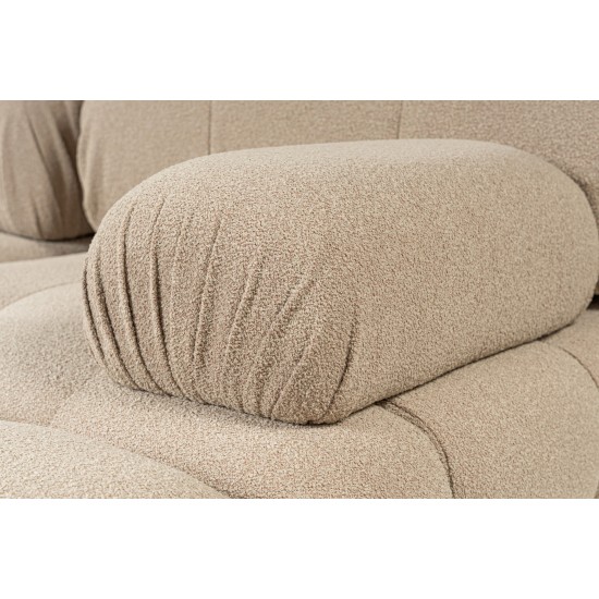 Corner Sofa Doblo 3 Seater with Pouffe ( L1-O1-1R-Pouffe) - Peach Peach Corner Sofa Doblo 3 Seater with Pouffe ( L1-O1-1R-Pouffe) - Peach Peach