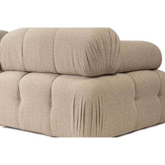 Corner Sofa Doblo 3 Seater with Pouffe ( L1-O1-1R-Pouffe) - Peach Peach Corner Sofa Doblo 3 Seater with Pouffe ( L1-O1-1R-Pouffe) - Peach Peach