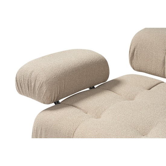 Corner Sofa Doblo 3 Seater with Pouffe ( L1-O1-1R-Pouffe) - Peach Peach Corner Sofa Doblo 3 Seater with Pouffe ( L1-O1-1R-Pouffe) - Peach Peach