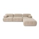 Corner Sofa Doblo 3 Seater with Pouffe ( L1-O1-1R-Pouffe) - Peach Peach Corner Sofa Doblo 3 Seater with Pouffe ( L1-O1-1R-Pouffe) - Peach Peach