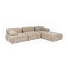 Γωνιακός Καναπές  Doblo με Πουφ ( L1-O1-1R-Pouffe) - Χρώμα Peach - 300x200x80εκ