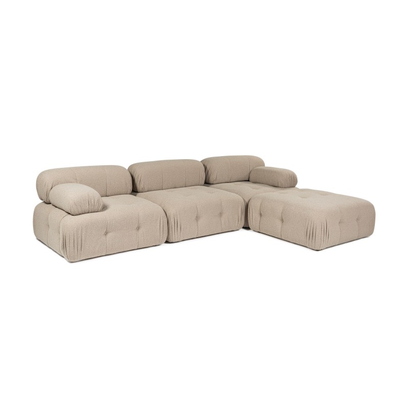 Γωνιακός Καναπές  Doblo με Πουφ ( L1-O1-1R-Pouffe) - Χρώμα Peach - 300x200x80εκ