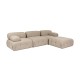 Corner Sofa Doblo 3 Seater with Pouffe ( L1-O1-1R-Pouffe) - Peach Peach Corner Sofa Doblo 3 Seater with Pouffe ( L1-O1-1R-Pouffe) - Peach Peach