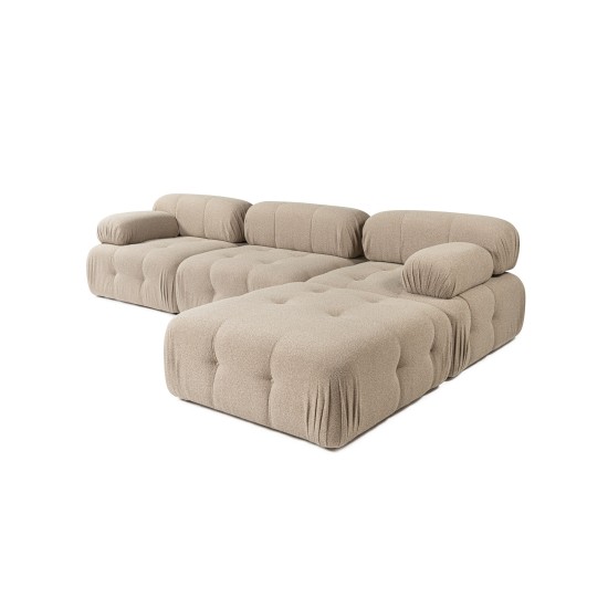 Corner Sofa Doblo 3 Seater with Pouffe ( L1-O1-1R-Pouffe) - Peach Peach Corner Sofa Doblo 3 Seater with Pouffe ( L1-O1-1R-Pouffe) - Peach Peach