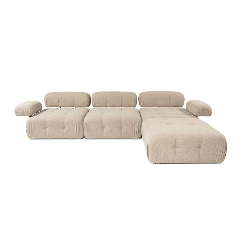 Γωνιακός Καναπές  Doblo με Πουφ ( L1-O1-1R-Pouffe) - Χρώμα Peach - 300x200x80εκ