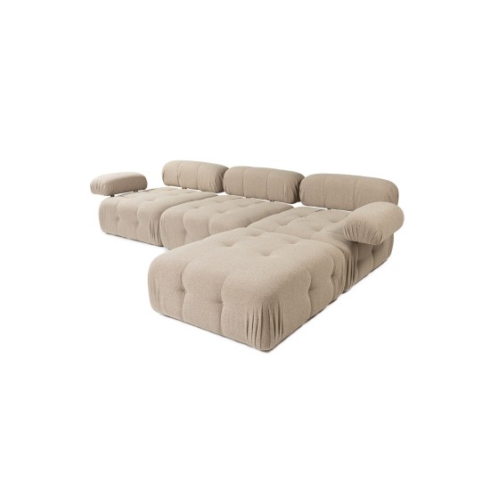 Corner Sofa Doblo 3 Seater with Pouffe ( L1-O1-1R-Pouffe) - Peach Peach Corner Sofa Doblo 3 Seater with Pouffe ( L1-O1-1R-Pouffe) - Peach Peach