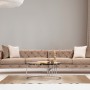Καναπές Chesterfield 4θέσιος Como 344x90x72εκ - Dark Cream 