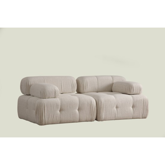 2-Seat Sofa Doblo 2 Seater ( L1-1R) Cream Bouclette Cream 2-Seat Sofa Doblo 2 Seater ( L1-1R) Cream Bouclette Cream