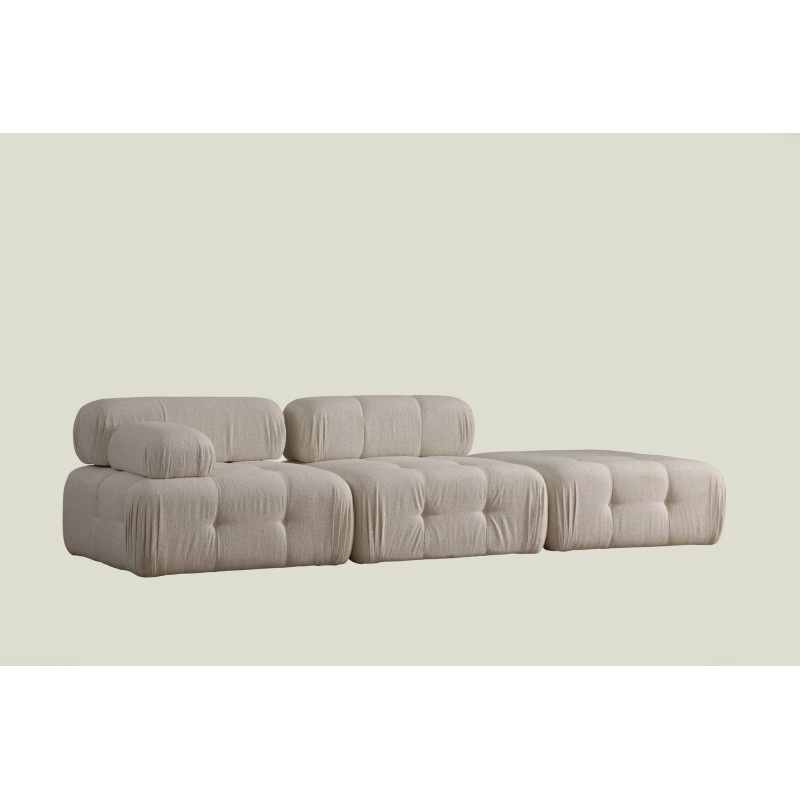 3-Seat Sofa Doblo 3 Seater ( L1-O1-Pouffe) Cream Bouclette Cream