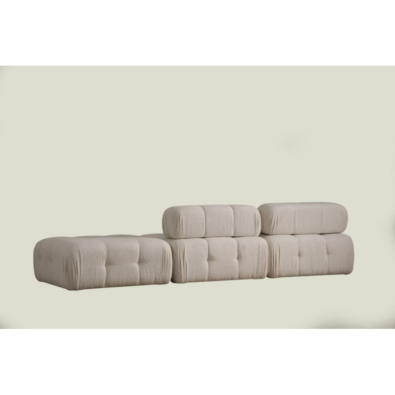 3-Seat Sofa Doblo 3 Seater ( L1-O1-Pouffe) Cream Bouclette Cream