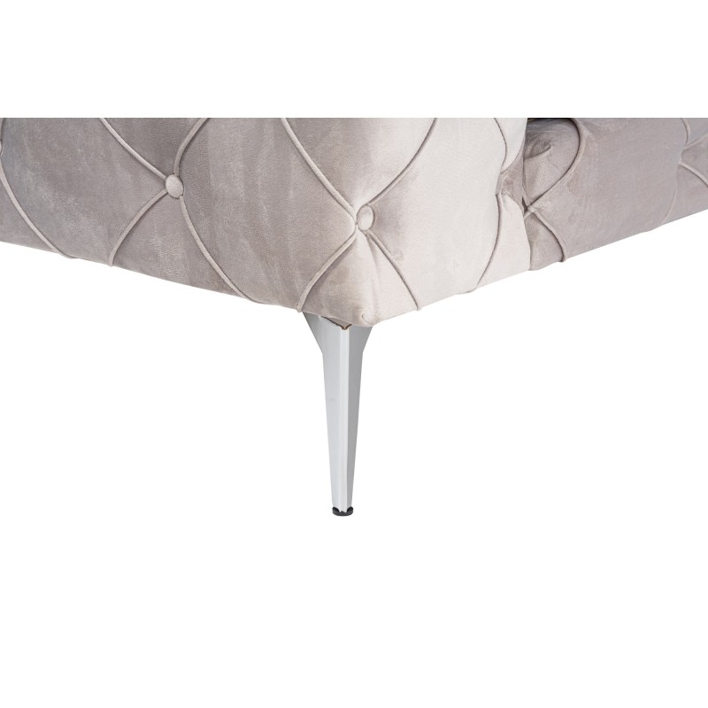 Καναπές Chesterfield 4θέσιος Como - Χρώμα Ανοιχτό Γκρι 