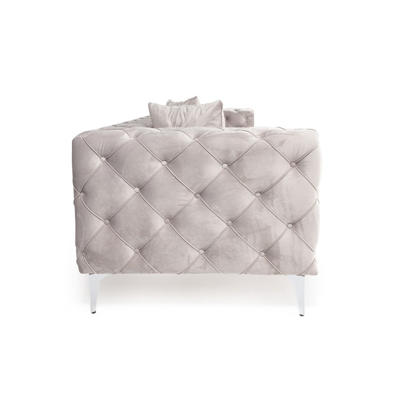 Καναπές Chesterfield 4θέσιος Como - Χρώμα Ανοιχτό Γκρι 