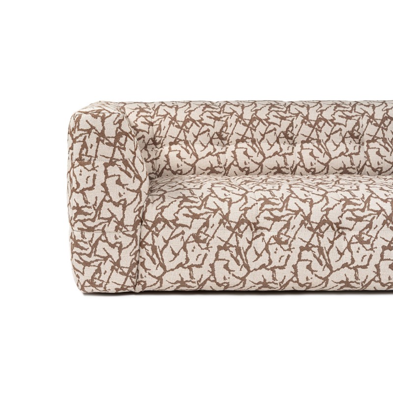 Τριθέσιος Καναπές - Cady - Χρώμα Καφέ Μπεζ με  Σχέδιο - 235x100x72εκ