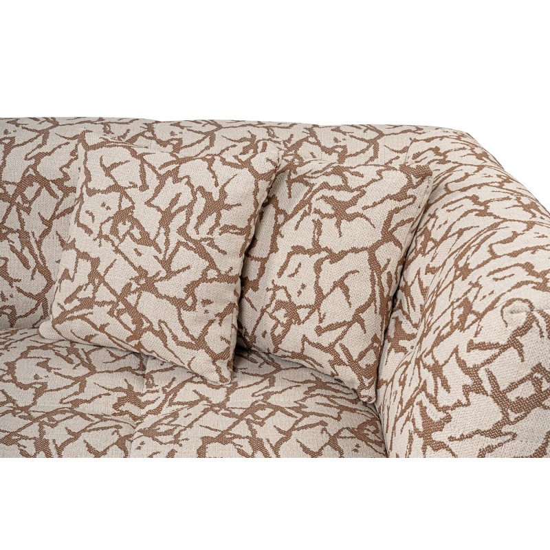 Τριθέσιος Καναπές - Cady - Χρώμα Καφέ Μπεζ με  Σχέδιο - 235x100x72εκ