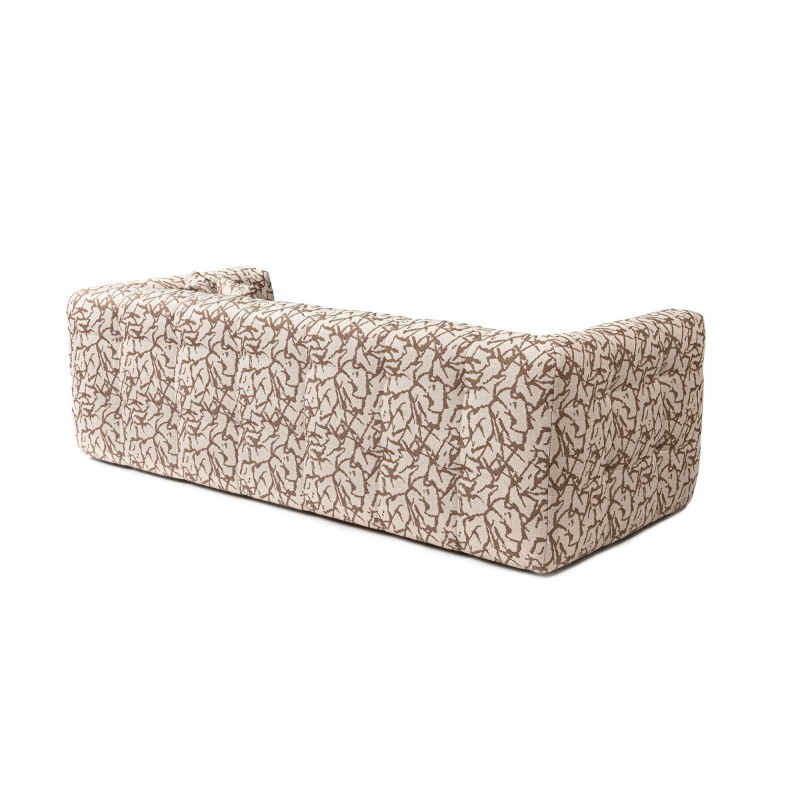 Τριθέσιος Καναπές - Cady - Χρώμα Καφέ Μπεζ με  Σχέδιο - 235x100x72εκ