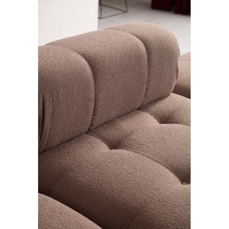 Τριθέσιος Καναπές Doblo( L1-Pouffe-1R) - Χρώμα Cappucino