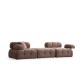 Τριθέσιος Καναπές Doblo( L1-Pouffe-1R) - Χρώμα Cappucino