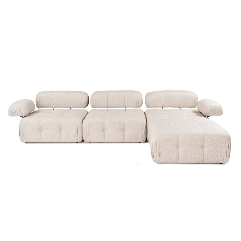 Γωνιακός Καναπές Doblo με Πουφ ( L1-O1-1R-Pouffe) - Χρώμα Light Brown - 315x210x80εκ