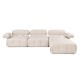 Corner Sofa Doblo 3 Seater with Pouffe ( L1-O1-1R-Pouffe) - Light Brown Light Brown Corner Sofa Doblo 3 Seater with Pouffe ( L1-O1-1R-Pouffe) - Light Brown Light Brown
