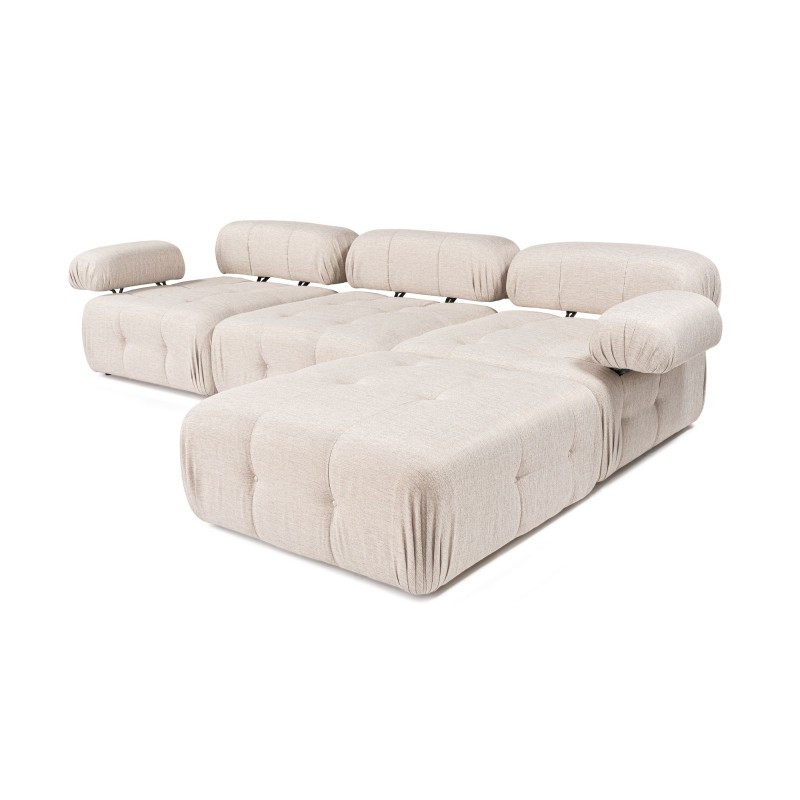 Γωνιακός Καναπές Doblo με Πουφ ( L1-O1-1R-Pouffe) - Χρώμα Light Brown - 315x210x80εκ