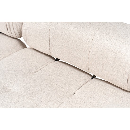 Corner Sofa Doblo 3 Seater with Pouffe ( L1-O1-1R-Pouffe) - Light Brown Light Brown Corner Sofa Doblo 3 Seater with Pouffe ( L1-O1-1R-Pouffe) - Light Brown Light Brown