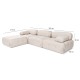 Corner Sofa Doblo 3 Seater with Pouffe ( L1-O1-1R-Pouffe) - Light Brown Light Brown Corner Sofa Doblo 3 Seater with Pouffe ( L1-O1-1R-Pouffe) - Light Brown Light Brown