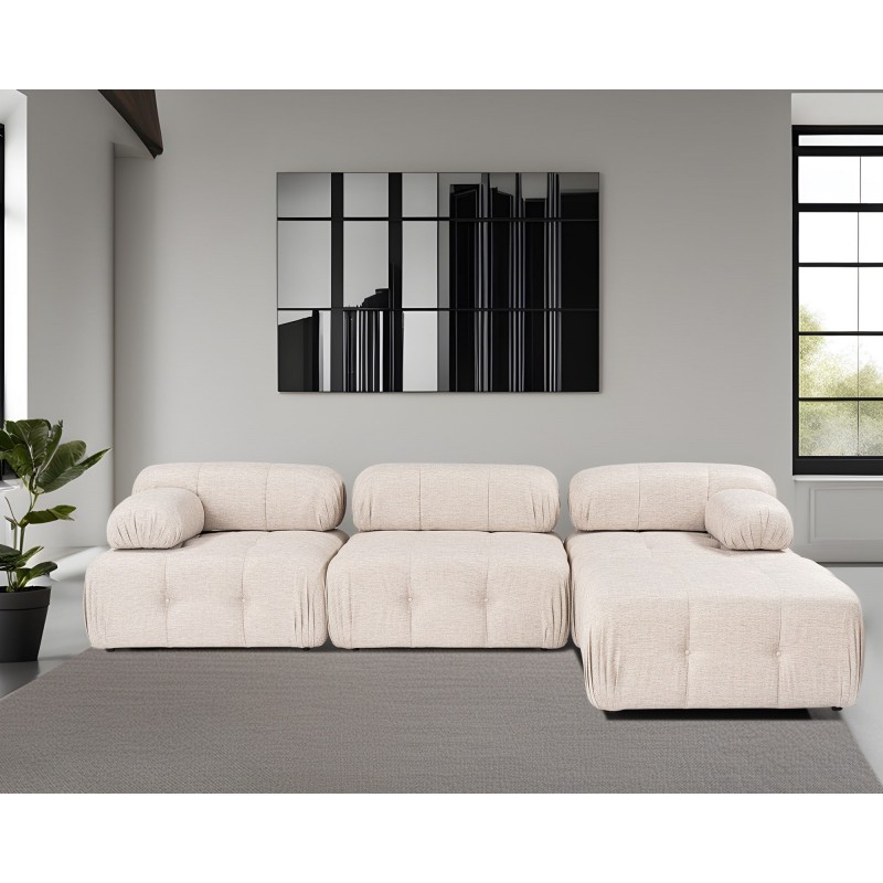 Γωνιακός Καναπές Doblo με Πουφ ( L1-O1-1R-Pouffe) - Χρώμα Light Brown - 315x210x80εκ