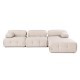 Corner Sofa Doblo 3 Seater with Pouffe ( L1-O1-1R-Pouffe) - Light Brown Light Brown Corner Sofa Doblo 3 Seater with Pouffe ( L1-O1-1R-Pouffe) - Light Brown Light Brown