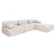 Corner Sofa Doblo 3 Seater with Pouffe ( L1-O1-1R-Pouffe) - Light Brown Light Brown Corner Sofa Doblo 3 Seater with Pouffe ( L1-O1-1R-Pouffe) - Light Brown Light Brown