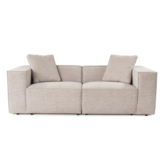 Διθέσιος Καναπές Lora - Χρώμα Μόκα - 220x180x65εκ Διθέσιος Καναπές Lora - Χρώμα Μόκα - 220x180x65εκ