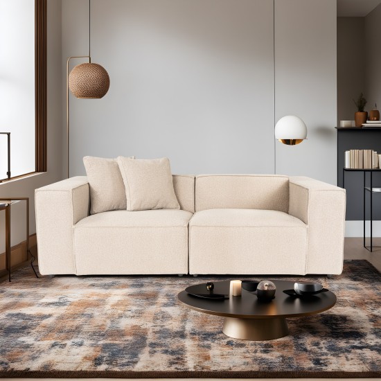 Διθέσιος Καναπές Lora - Χρώμα Peach - 220x180x65εκ Διθέσιος Καναπές Lora - Χρώμα Peach - 220x180x65εκ