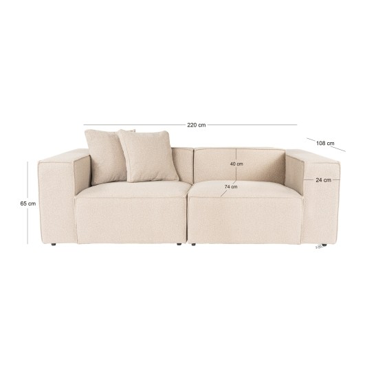 Διθέσιος Καναπές Lora - Χρώμα Peach - 220x180x65εκ Διθέσιος Καναπές Lora - Χρώμα Peach - 220x180x65εκ