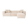 Corner Sofa Lora (L1-O1-1R-POUFFE ) - Peach Peach