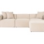 Corner Sofa Lora (L1-O1-1R-POUFFE ) - Peach Peach