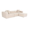 Corner Sofa Lora (L1-O1-1R-POUFFE ) - Peach Peach