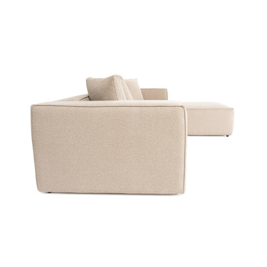 Corner Sofa Lora (L1-O1-1R-POUFFE ) - Peach Peach Corner Sofa Lora (L1-O1-1R-POUFFE ) - Peach Peach