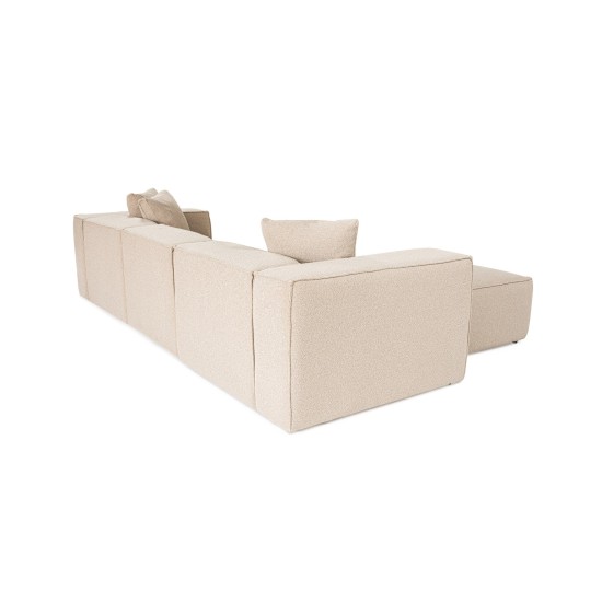 Corner Sofa Lora (L1-O1-1R-POUFFE ) - Peach Peach Corner Sofa Lora (L1-O1-1R-POUFFE ) - Peach Peach
