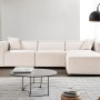 Corner Sofa Lora (L1-O1-1R-POUFFE ) - Light Brown Light Brown