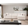 Corner Sofa Lora (L1-O1-1R-POUFFE ) - Light Brown Light Brown