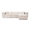 Corner Sofa Lora (L1-O1-1R-POUFFE ) - Light Brown Light Brown