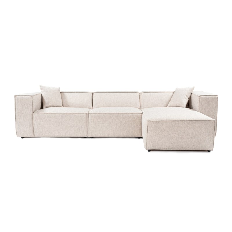 Corner Sofa Lora (L1-O1-1R-POUFFE ) - Light Brown Light Brown