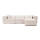 Corner Sofa Lora (L1-O1-1R-POUFFE ) - Light Brown Light Brown