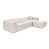Corner Sofa Lora (L1-O1-1R-POUFFE ) - Light Brown Light Brown