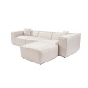 Corner Sofa Lora (L1-O1-1R-POUFFE ) - Light Brown Light Brown