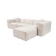 Corner Sofa Lora (L1-O1-1R-POUFFE ) - Light Brown Light Brown