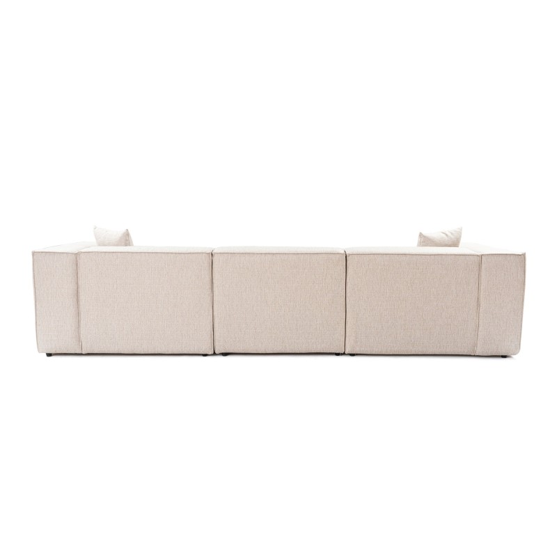 Corner Sofa Lora (L1-O1-1R-POUFFE ) - Light Brown Light Brown