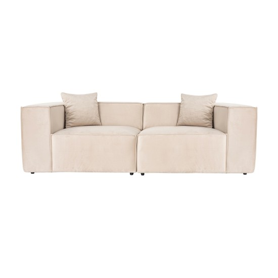 Διθέσιος Καναπές Lora - Χρώμα Cream - 220x180x65εκ Διθέσιος Καναπές Lora - Χρώμα Cream - 220x180x65εκ